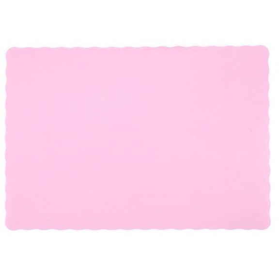 1000 Scalloped Edge Paper Placemats 10" X 14" Dinner Size 26 Colors - Pink