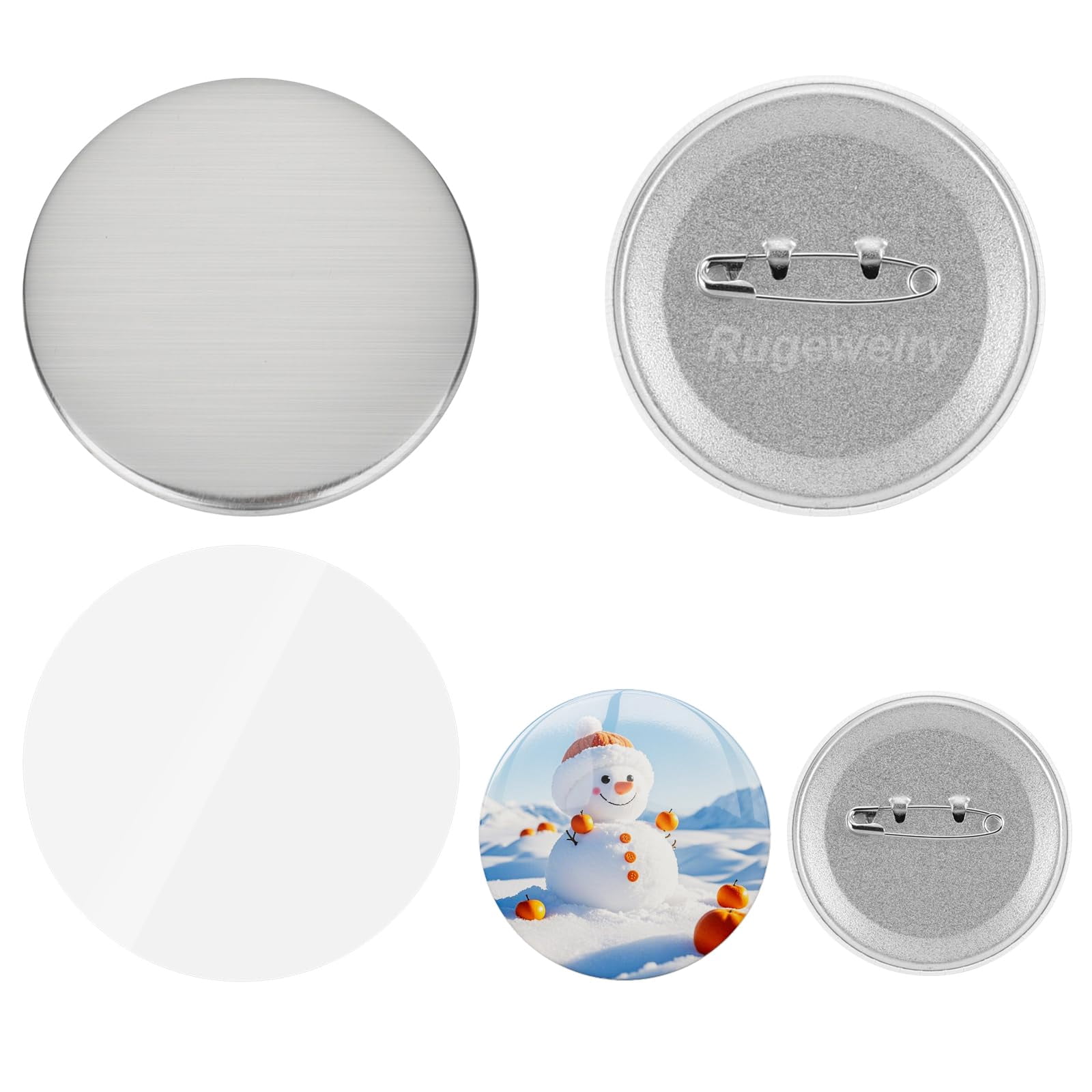 1000 Sets Badge Button Supplies, 2.28 inch - Metal Materials for Button Maker Machine