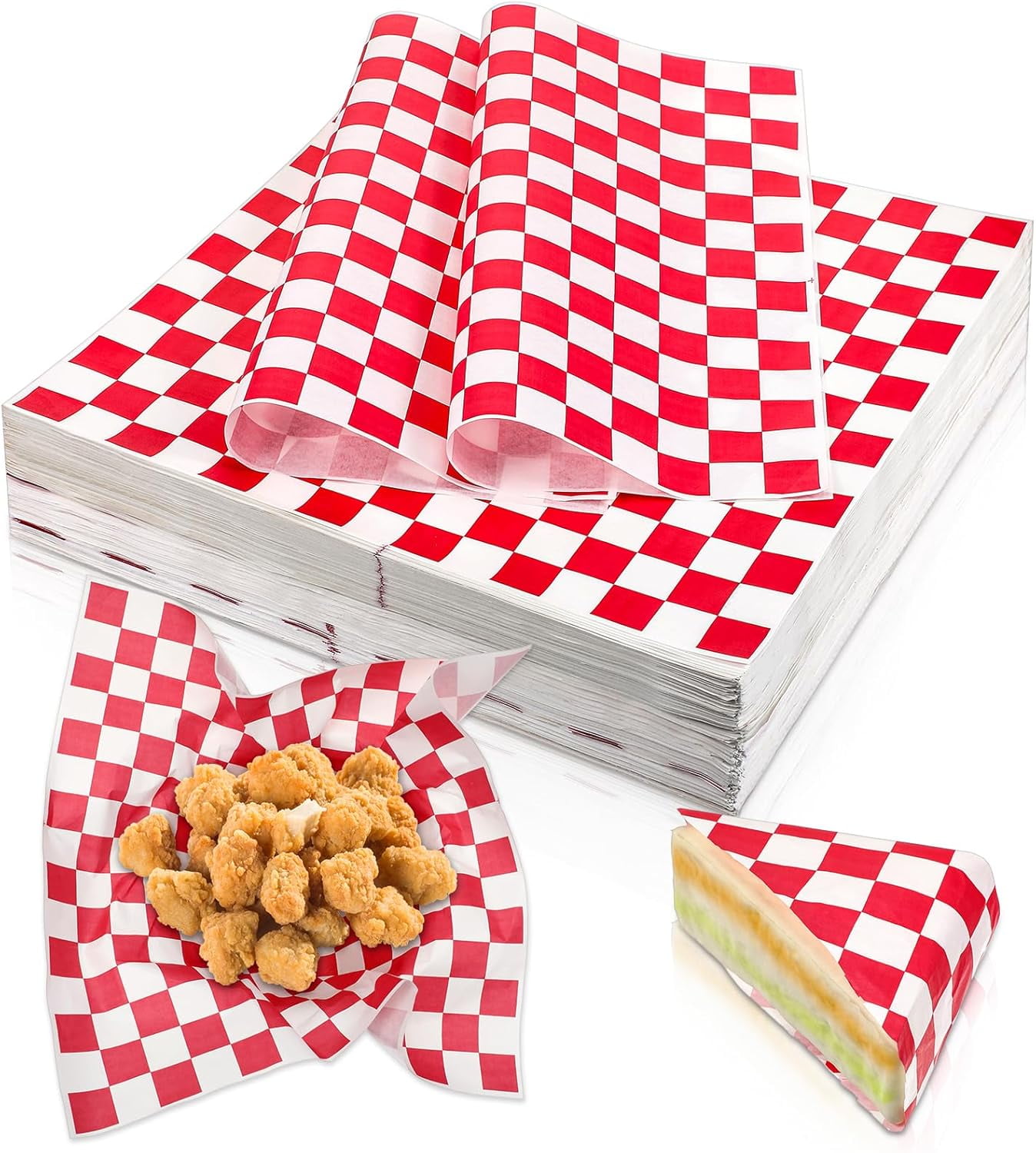 1000 Sheets Checkered Deli Paper Sheets, 12 x 12 Inch Grease Resistant ...
