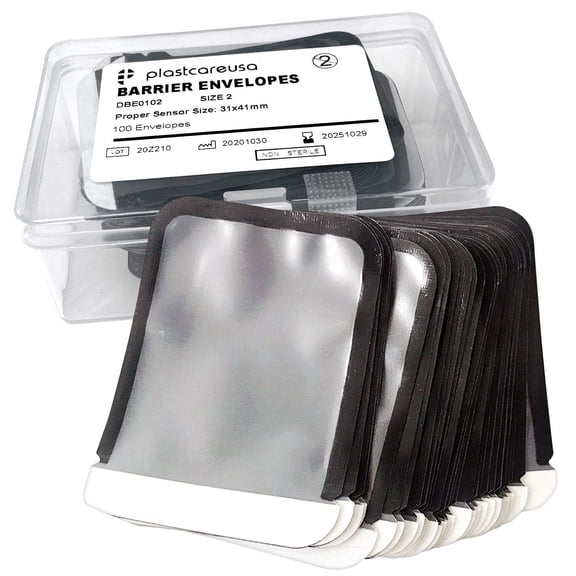 1000 Size 2 Barrier Envelopes for Dental X Ray Digital Phosphor Plate Sensor, 10 Boxes
