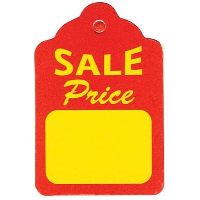 Merchandise Price R 1000 Small Red & Yellow Unstrung Boutique Sale Price Merchandise Tags ...