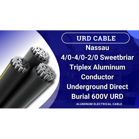 1000' Sweetbriar Triplex Aluminum Cable URD Direct Burial 4/0-4/0-2/0