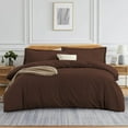 thumbnail image 1 of 1000 TC 100% Egyptian Cotton 5PCs Duvet set ( 1- Duvet Cover + 4 - Pillow Shams ) Zipper Closur Ultra Soft Durable and Fade Resistant Color Chocolate Solid size Full, 1 of 6