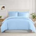 thumbnail image 1 of 800 TC 100% Egyptian Cotton Premium Duvet set Zipper Closur Ultra Soft Durable and Fade Resistant Color Light Blue Stripe size Full, 1 of 5