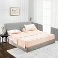 thumbnail image 1 of 1000 TC King 34" Egyptian Cotton 4 Piece Top Split Flex Sheet Set for Adjustable Bed Soft & Smooth Fits up to 18 Inch Deep Pocket (1 Flat,1 Fitted Sheet & 2 Pillowcase, Peach), 1 of 6