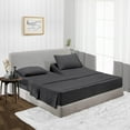 thumbnail image 1 of 1000 TC King 36" Egyptian Cotton 4 Piece Top Split Flex Sheet Set for Adjustable Bed Soft & Smooth Fits up to 15 Inch Deep Pocket (1 Flat,1 Fitted Sheet & 2 Pillowcase, Dark Gray), 1 of 6