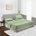 thumbnail image 1 of 1000 TC King 39" Egyptian Cotton 4 Piece Top Split Flex Sheet Set for Adjustable Bed Soft & Smooth Fits up to 18 Inch Deep Pocket (1 Flat,1 Fitted Sheet & 2 Pillowcase, Moss), 1 of 6
