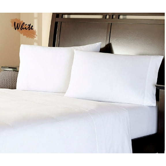 1000 TC QUEEN WHITE SOLID 4 PCs SHEET SET 100 % EGYPTIAN COTTON