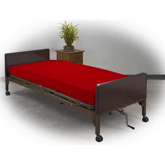 1000 TC Single 1-Piece Fitted / Bottom Sheet !! Chic Lightweight !! Solid COLORS - Full Size - Solid Colors { Red } Excactly Fit Pocket 25" Inches By KM LINEN