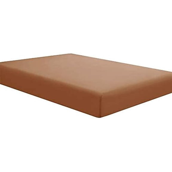 1000 TC Single 1-Piece Fitted / Bottom Sheet !! Egyptian Cotton !! Solid COLORS - California King Size - Solid Colors { Taupe } Deep Pocket 12" Inches By KM LINEN