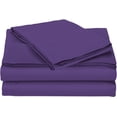 thumbnail image 1 of 1000 - THREAD - COUNT High Quality Sheet Set { Heavy Stock Solid Colors } - Full Size - Solid Colors { Purple } with Deep Pocket 15" Inches, 1 of 1