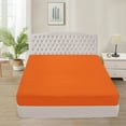 thumbnail image 1 of 1000 Thread Count 100% Egyptian Cotton 3-Piece Fitted Sheet ( 1 Fitted Sheet + 2 Pillow Covers) 18 Inches Deep Pocket Size Full XL Color Orange Stripe, 1 of 6