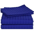 thumbnail image 1 of 1000 Thread Count 100% Egyptian Cotton 3-Piece Flat Sheet (1 Flat Sheet + 2 Pillow Covers) Size Queen Color Royal Blue Stripe, 1 of 5