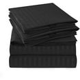 thumbnail image 1 of 1000 Thread Count 100% Egyptian Cotton 3-Piece Flat Sheet (1 Flat Sheet + 2 Pillow Covers) Size Twin Color Black Stripe, 1 of 5