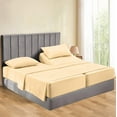 thumbnail image 1 of 1000-Thread-Count 100% Egyptian Cotton 5-PCs Sheet Set Split King (2 XL Fitted)Size Fits 6-9 Inches Deep Pocket ( Solid, Almond Ivory ), 1 of 5