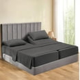 thumbnail image 1 of 600-Thread-Count 100% Egyptian Cotton 5-PCs Sheet Set Split King (2 XL Fitted)Size Fits 9-12 Inches Deep Pocket ( Solid, Grey ), 1 of 5