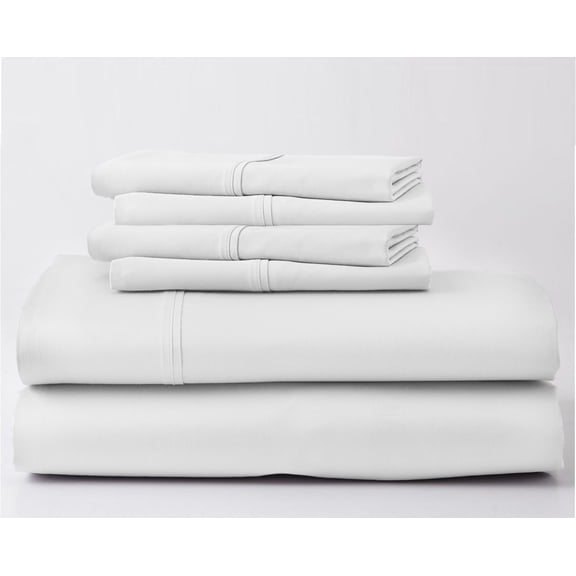 1000-Thread-Count 100% Egyptian Cotton 6 PC Sheet Set |California King, White| 18" Deep Pockets