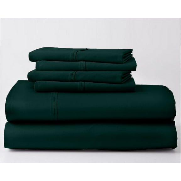 1000-Thread-Count 100% Egyptian Cotton 6 PC Sheet Set |Full-XL, Teal Blue| 10" Deep Pockets
