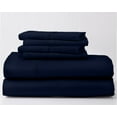 thumbnail image 1 of 1000-Thread-Count 100% Egyptian Cotton 6 PC Sheet Set |Short King, Navy Blue| 18" Deep Pockets, 1 of 8