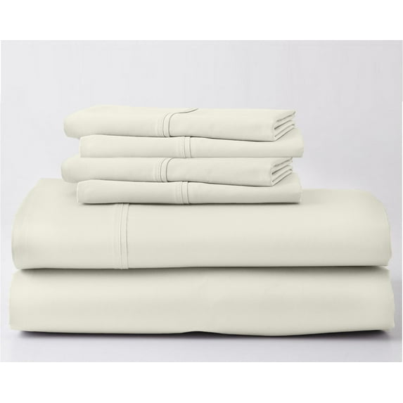 1000-Thread-Count 100% Egyptian Cotton 6 PC Sheet Set |Twin-XL, Ivory| 18" Deep Pockets