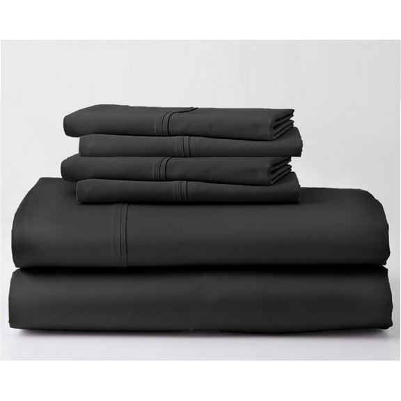 1000-Thread-Count 100% Egyptian Cotton 7 PC Sheet Set |7 PC Split King, Dark Grey| 10" Deep Pockets