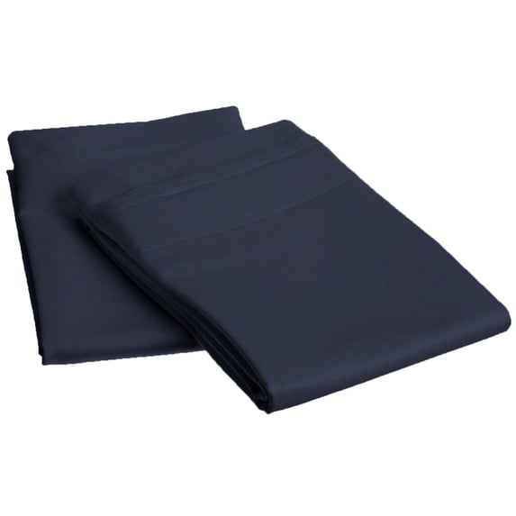 1000-Thread Count 100% Egyptian Cotton Classy Solid Pillowcase Set Navy Blue / King