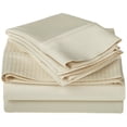 thumbnail image 1 of 1000-Thread Count 100% Egyptian Cotton Classy Stripes Sheet Set with Deep Pockets Ivory / King, 1 of 1