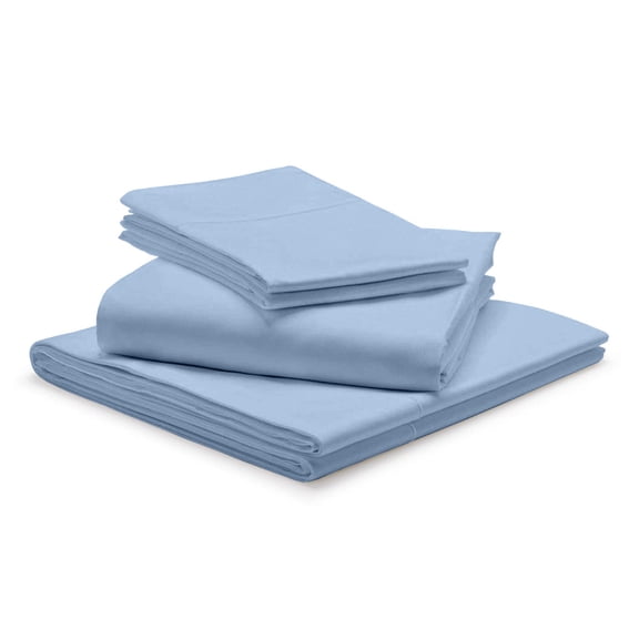 1000-Thread Count 100% Egyptian Cotton Full Sheet Set, Long Staple Cotton, 1000-TC Pure Cotton, 12" Deep Pockets - Full, Light Blue