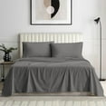 thumbnail image 1 of 1000-Thread-Count 100% Egyptian Cotton Sheet Set Full Size Fits 9-12 Inches Deep Pocket ( Stripe, Grey ), 1 of 5