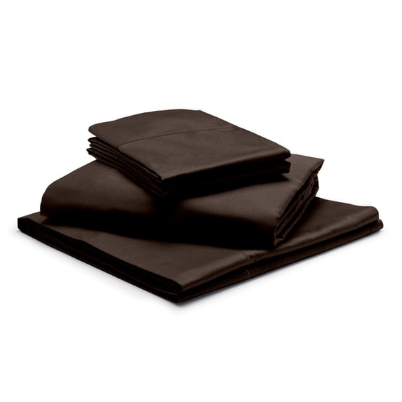 1000-Thread Count 100% Egyptian Cotton Short Queen Sheet Set, Long Staple Cotton, 1000-TC Pure Cotton, 12" Deep Pockets - Short Queen, Chocolate