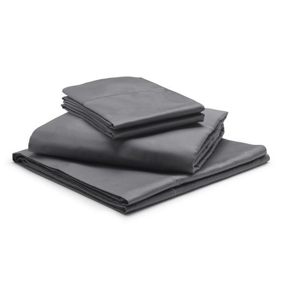 1000-Thread Count 100% Egyptian Cotton Twin Sheet Set, Long Staple Cotton, 1000-TC Pure Cotton, 12" Deep Pockets - Twin, Dark Grey