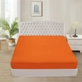 thumbnail image 1 of 1000 Thread Count 3 Piece (1- Fitted Sheet + 2- Pillow cover) Quality 15 Inch Deep Pocket 100% Egyptian Cotton Color Orange Solid Size California King, 1 of 6