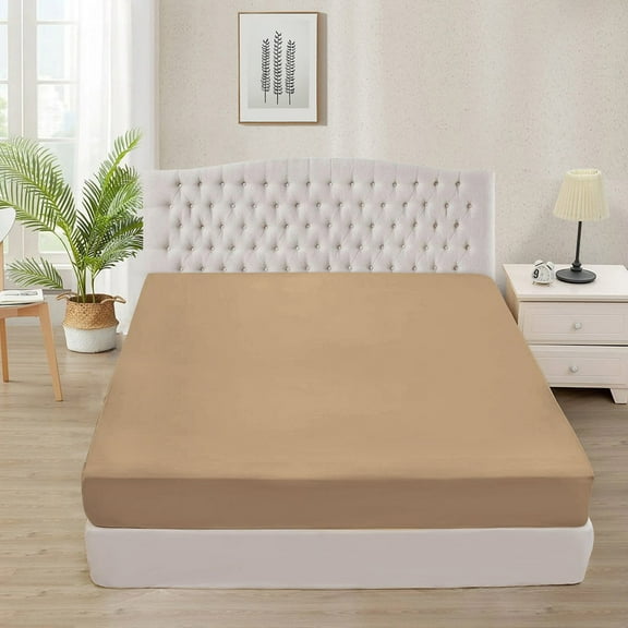 1000 Thread Count 3 Piece (1- Fitted Sheet + 2- Pillow cover) Quality 15 Inch Deep Pocket 100% Egyptian Cotton Color Taupe Solid Size California King