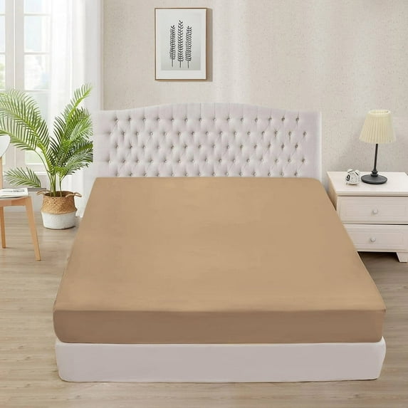 1000 Thread Count 3 Piece (1- Fitted Sheet + 2- Pillow cover) Quality 27 Inch Deep Pocket 100% Egyptian Cotton Color Taupe Solid Size Twin XL