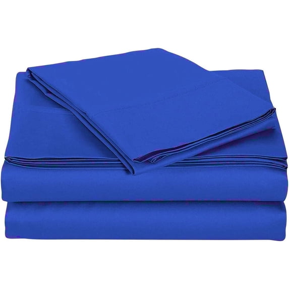 1000 Thread Count 4 Pcs Bed Sheets Set Solid Egyptian Cotton King Size 15 Inches Deep Pocket Royal Blue Solid Cotton Sheets