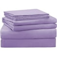 thumbnail image 1 of 1000 Thread Count 4 Pcs Bed Sheets Set Solid Egyptian Cotton Queen Size 15 Inches Deep Pocket Lavender Solid Cotton Sheets, 1 of 5