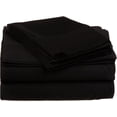 thumbnail image 1 of 1000 Thread Count 4 Pcs Bed Sheets Set Solid Egyptian Cotton Queen XL Size 15 Inches Deep Pocket Black Solid Cotton Sheets, 1 of 5