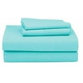 thumbnail image 1 of 1000 Thread Count 4 Pcs Bed Sheets Set Solid Egyptian Cotton Twin Size 15 Inches Deep Pocket Aqua Blue Solid Cotton Sheets, 1 of 5