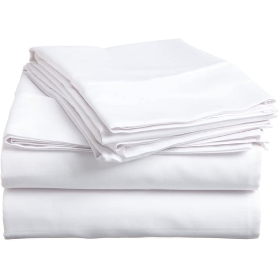 1000 Thread Count 4 Pcs Bed Sheets Set Solid Egyptian Cotton Twin XL Size 15 Inches Deep Pocket White Solid Cotton Sheets