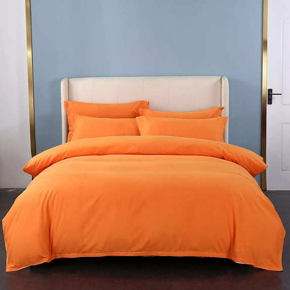 1000 Thread Count 4 Piece Quality Sheet Set 30 Inch Deep Pocket 100% Egyptian Cotton Color Orange Solid Size Twin