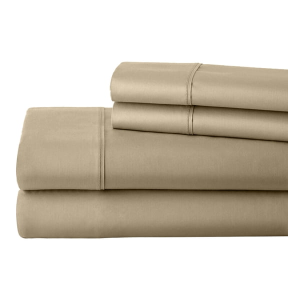 1000 Thread Count Alaskan King, 100% Egyptian Cotton 4 PC Sheet Set 18" Deep Pocket,Camel