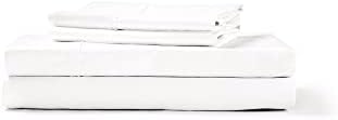1000 Thread Count Bed Sheet Sets - Luxurious 100% Cotton Deep Pocket Sheets - Bedding Set Includes One Flat Sheet, One Fitted Sheet & Two Pillowcases - Queen Size, White