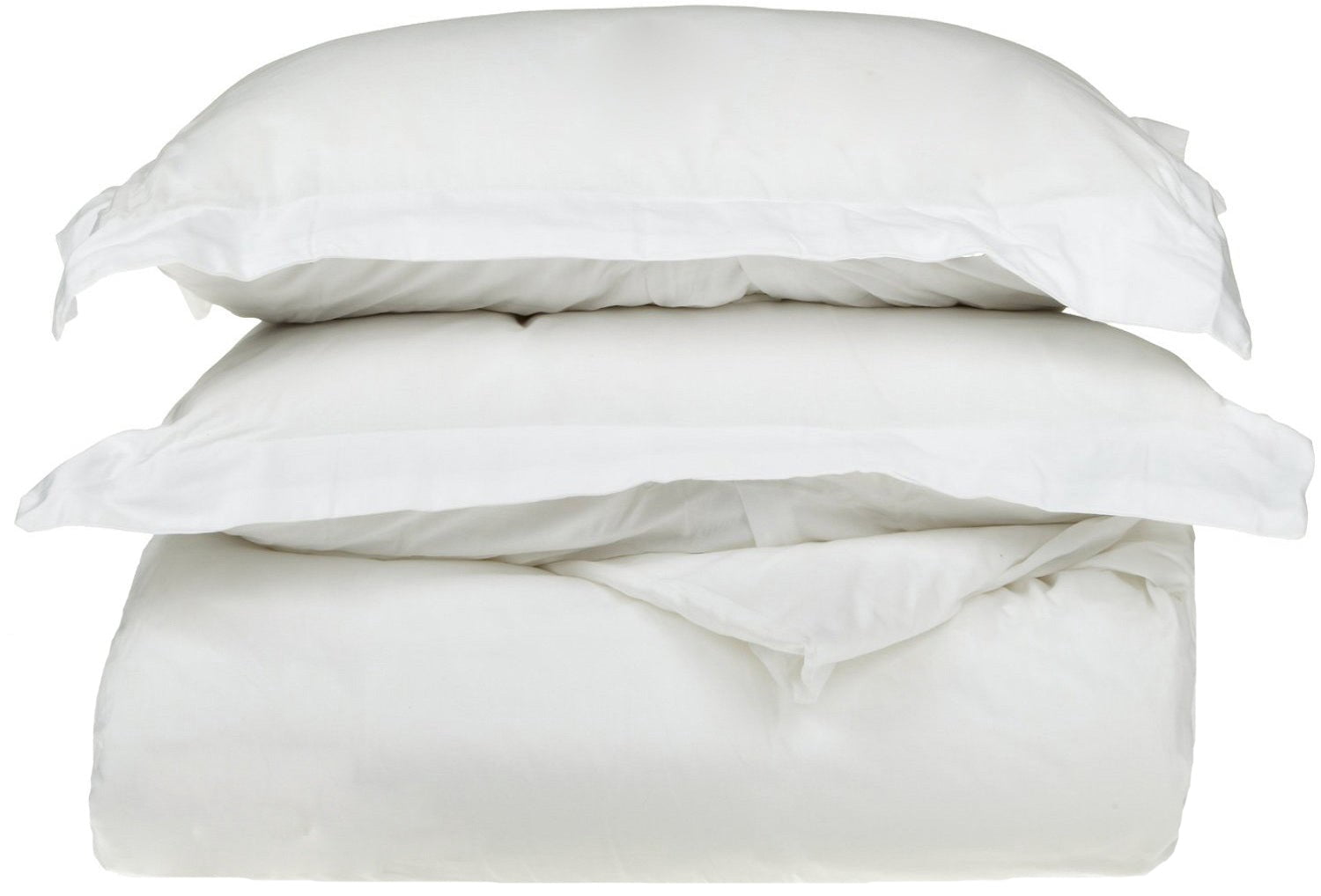 1000-Thread Count Cotton-Rich Wrinkle-Resistant Solid Duvet Cover and Pillow Sham Set White / King/Cal King