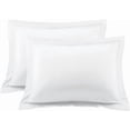 thumbnail image 1 of 1000 Thread Count Egyptian Cotton 2-Piece Pillow Sham Set with Flanged Border, King Size (20" x 40") White Solid, 1 of 4