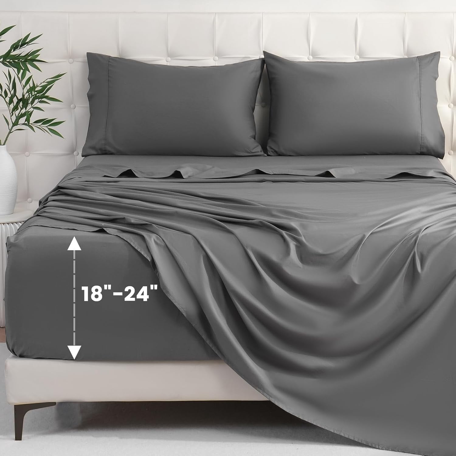 1000 Thread Count Egyptian Cotton Sheet Set, Extra Deep Pocket Queen ...