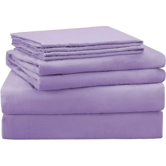 1000 Thread Count Four (4) Piece Queen Size Lavender Solid Bed Sheet Set, 100% Egyptian Cotton, Premium Hotel Quality