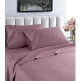 thumbnail image 1 of 1000 Thread Count Fresh Home Collection 100% Egyptian Cotton Deep Pocket Dobby Striped Sheet Set (California King, Purple), 1 of 5