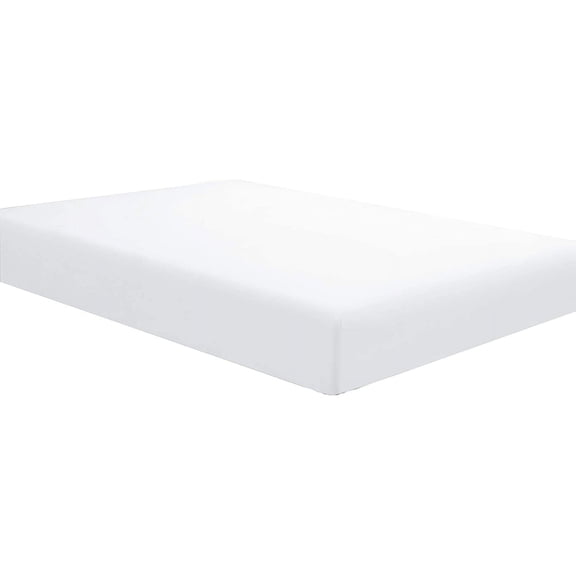 1000 Thread Count - Full Size - Solid Colors { White } 100 % Cotton Single Fitted / Bottom Sheet 1-Pieces Deep Pocket 24" Inches By KM LINEN