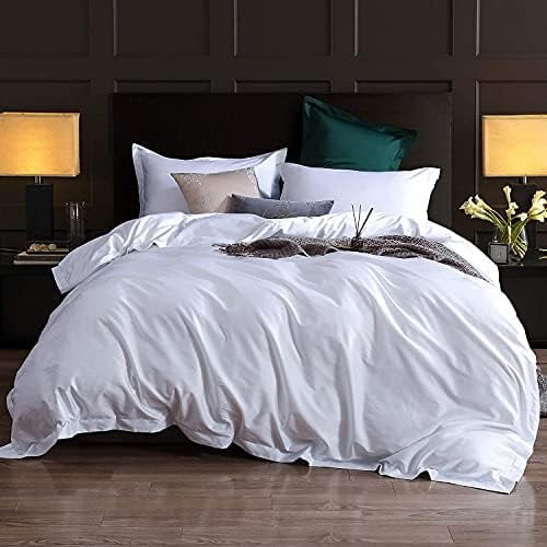 1000 Thread Count Oversized King Duvet Cover 100% Egyptian Cotton True Luxury Hotel Quality Quilt Cover - Ultra Soft Breathable 1 Pieces Comforter Cover with Zipper Closure (White)