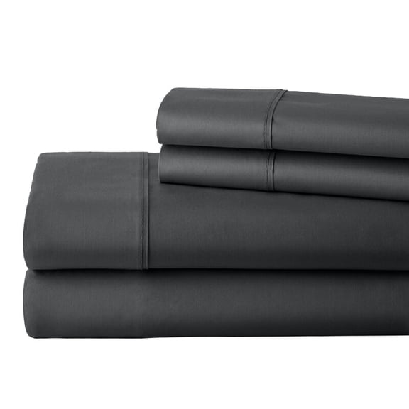 1000 Thread Count Queen, 100% Egyptian Cotton 4 PC Sheet Set 15" Deep Pocket - Elephant Grey